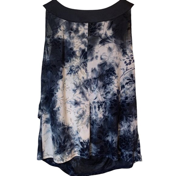 Dressbarn Women’s Top Blue Velvet Tie-Dye Burnout Sleeveless 1XL Beaded Neckline - Picture 5 of 13